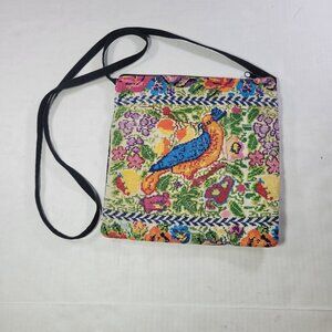 El Huarache Handcrafted Cotton Colorful Bird Design Crossbody Bag